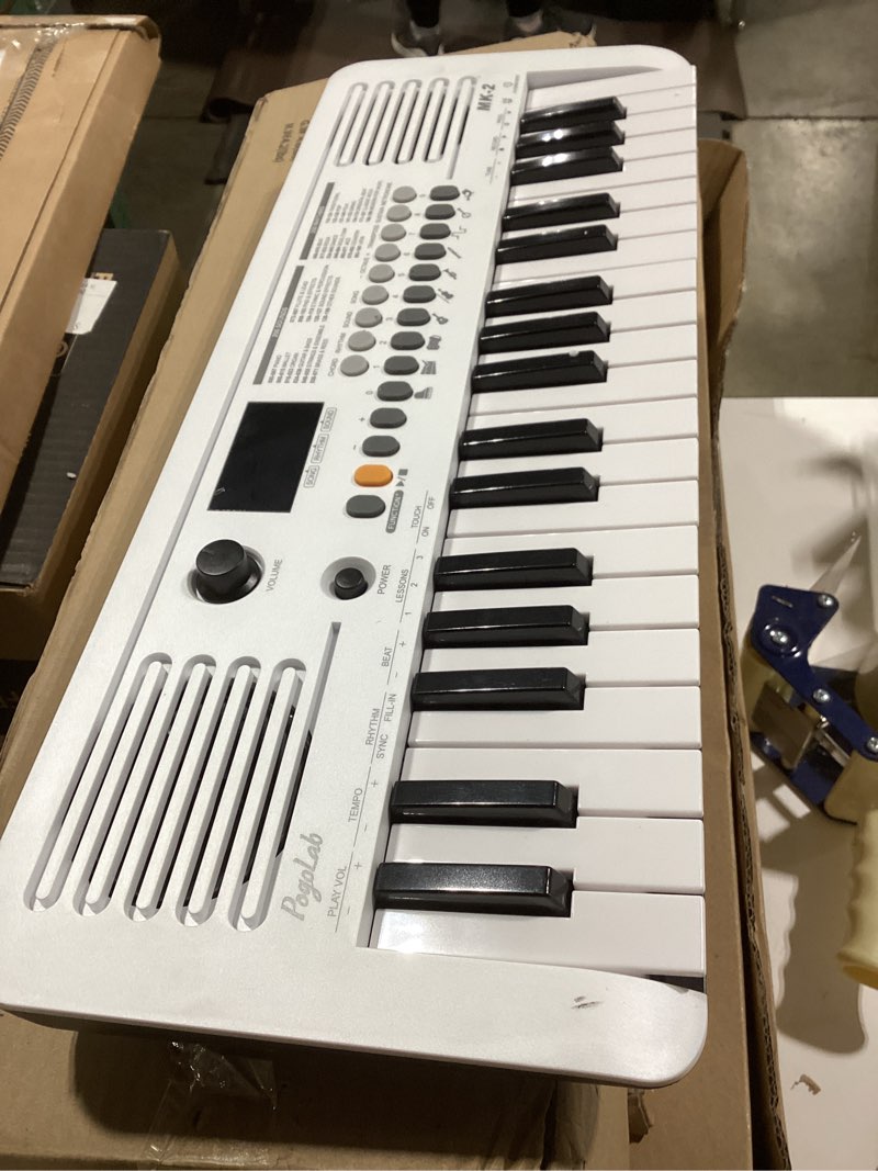 Condition photo showing Good Condition for MK-2 37 Keys Kids Keyboard Piano, Portable Small Keyboard with 40 Songs, 200 Sounds, with MIDI Function, LED Display & Dual Speakers, Compact Mini Music Piano for Kids/Beginners (White)