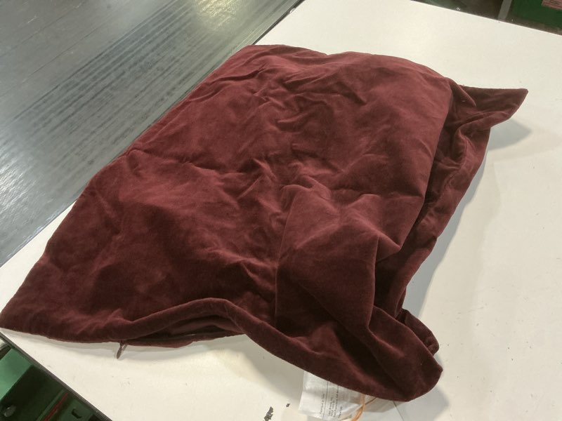 Condition photo showing Good Condition for nwt quince classic cotton velvet pillow cover bordeaux 20 x 20 throw msrp
