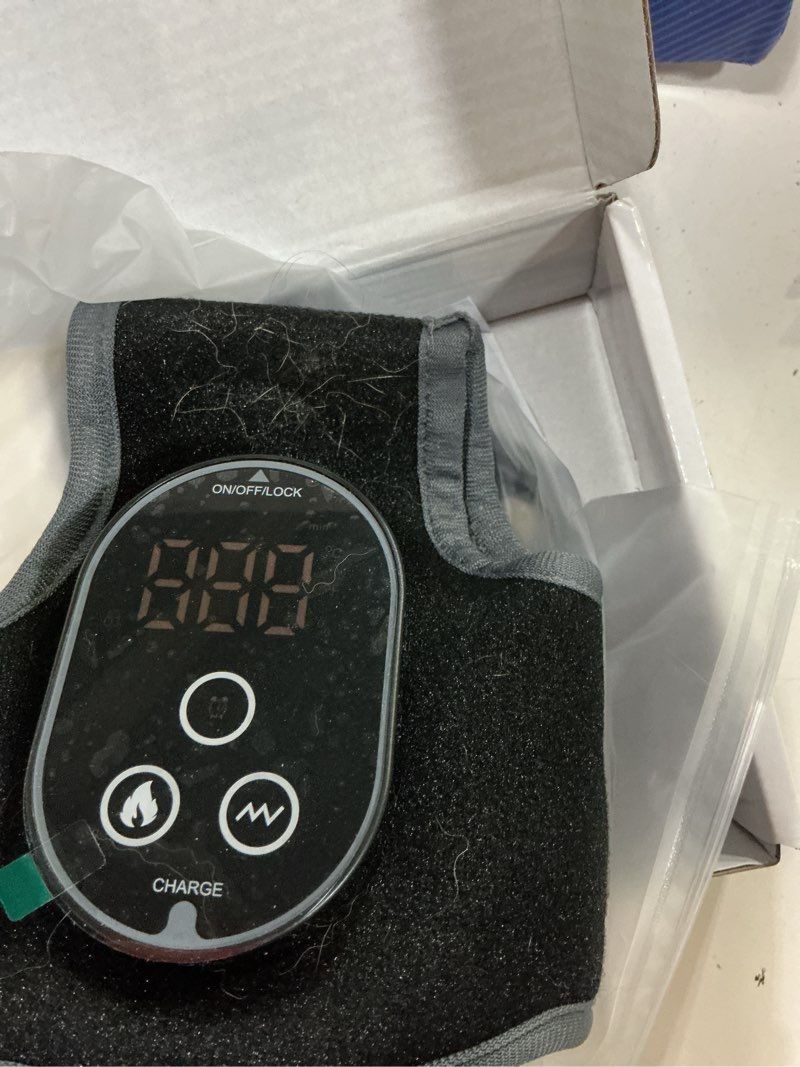 Condition photo showing Good Condition for foot massager for neuropathy plantar fasciitis pain relief, heated ankle massager & cordless ankle heating pad wrap with rechargeable 3000mah, 4 heat levels & 3 vibration modes, father's gifts black