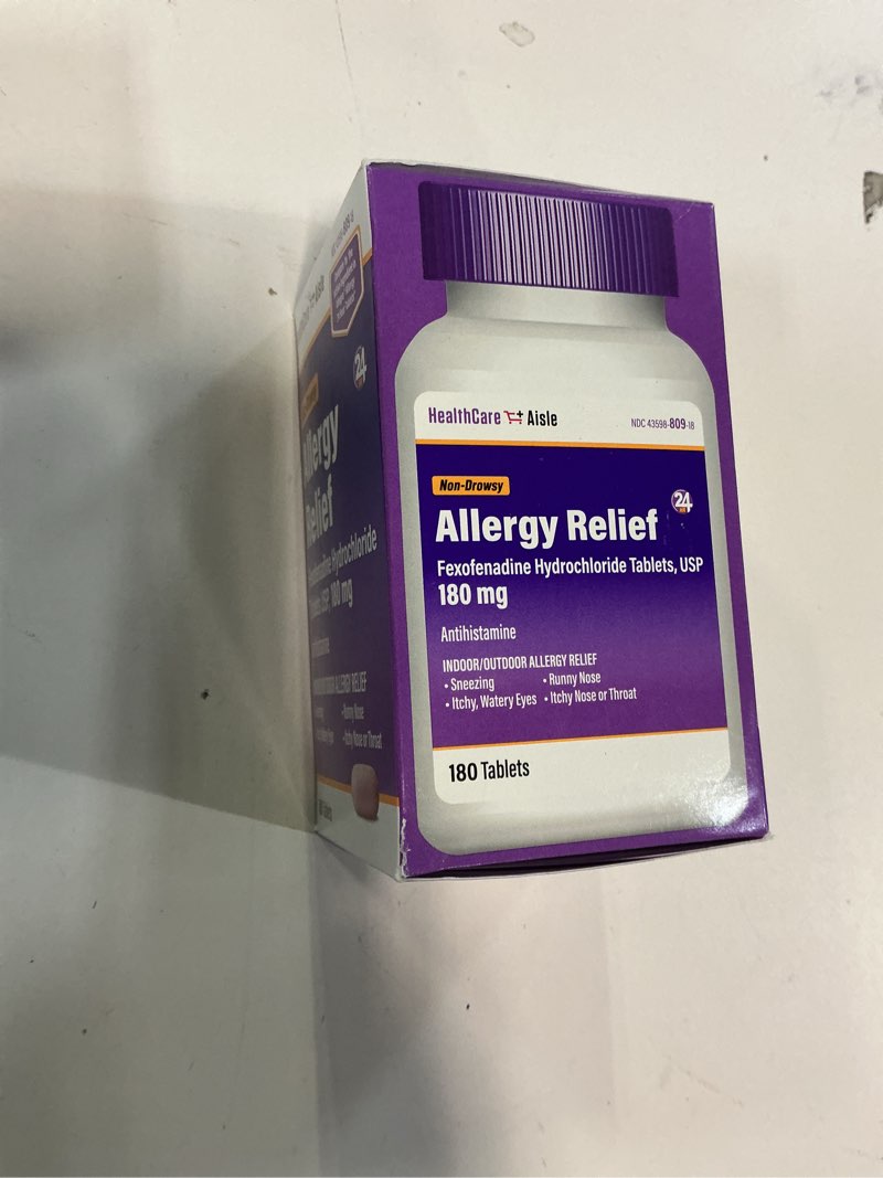 Condition photo showing New/Like New for (Expiration 2026/03)HealthCareAisle Allergy Relief - Fexofenadine Hydrochloride Tablets USP, 180 mg - 180 Tablets - Allergy Medication, Non-Drowsy 24-Hour Relief 180 Count (Pack of 1) 180mg