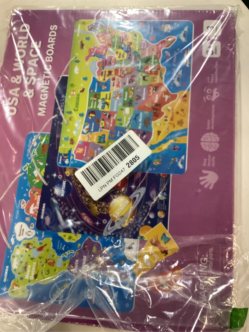 Condition photo showing New/Like New for QUOKKA Magnetic Toddler Puzzles Ages 3-5 - 3 Educational Travel Games Puzzles for Kids Ages 4-6 - Space, USA and World Map Learning Toys for Boy and Girl 2-4 Learn United States 2. Magnetic Maps X3