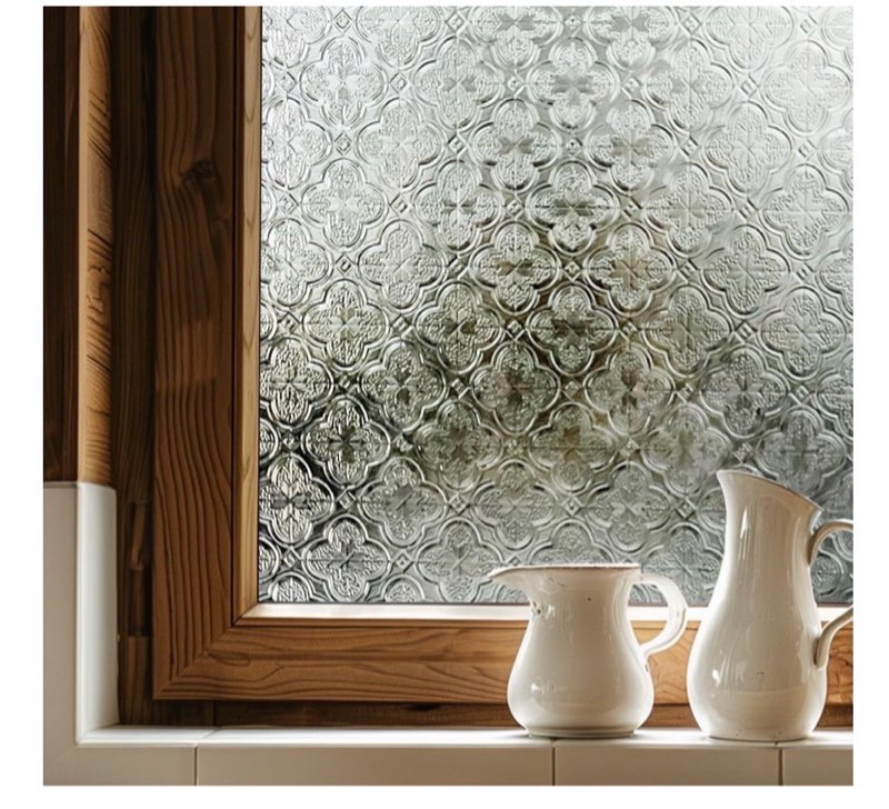 3D Stained Glass Window Film, Decorative Window Privacy Film for Bathroom,Front Door,Home, Sun Block
