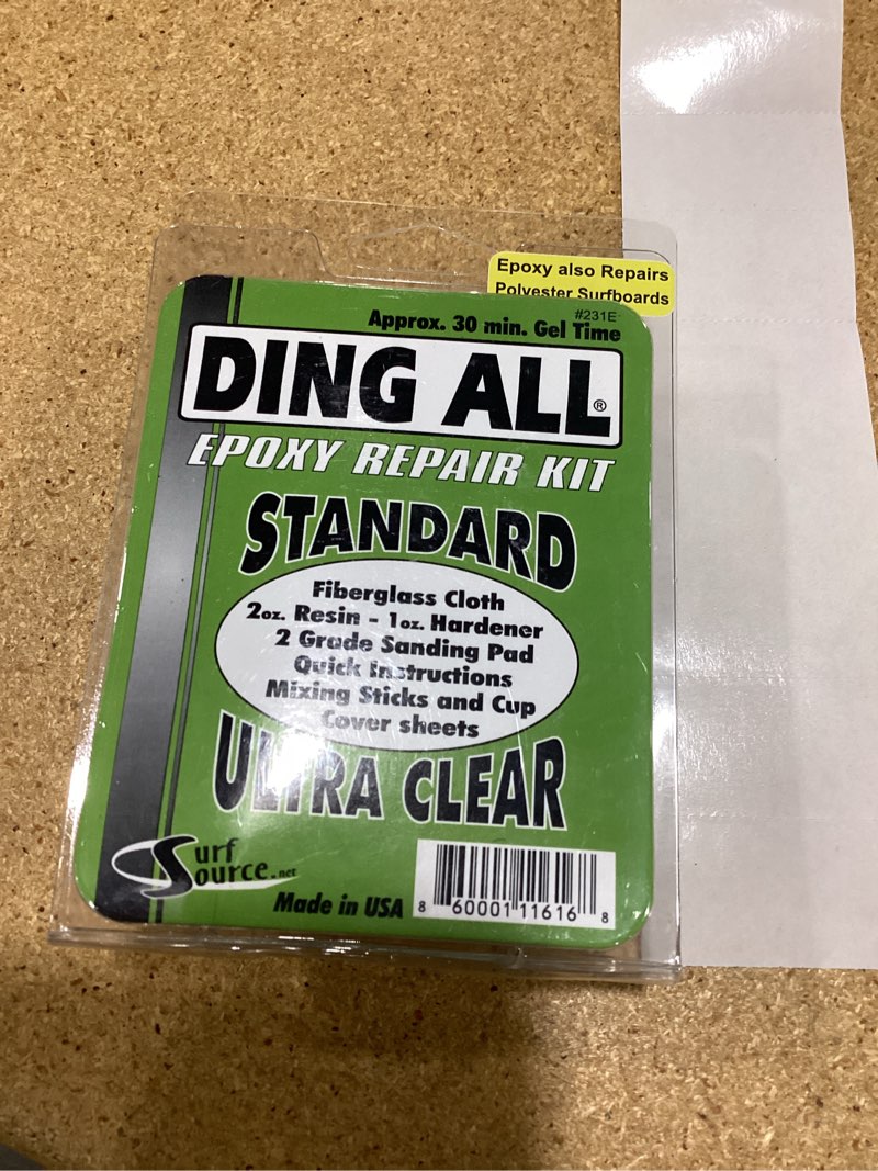 Condition photo showing New/Like New for ding all 3 oz (84ml) standard epoxy repair kit for epoxy and polyester surfboards repairs
