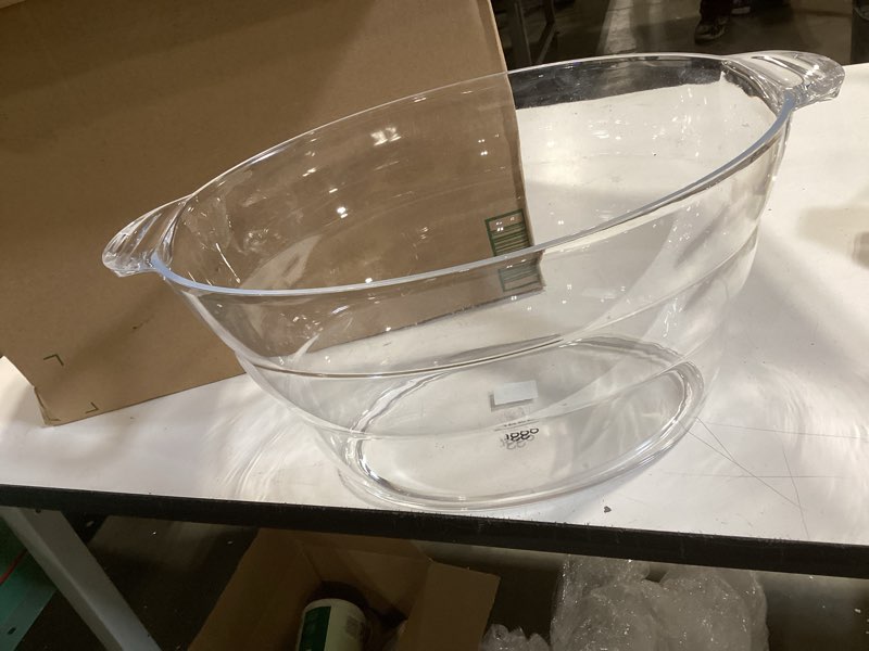 Condition photo showing Good Condition for Oggi Acrylic Oval Party Tub - Clear Beverage Cooler w/Handles, Wine Cooler, Beer Chiller, Ideal Party Tubs for Drinks, Use Ice Tub for Indoor or Outdoor Bars, 18.5" x 11" Oval Party Tub 18.5-Inch by 11-Inch