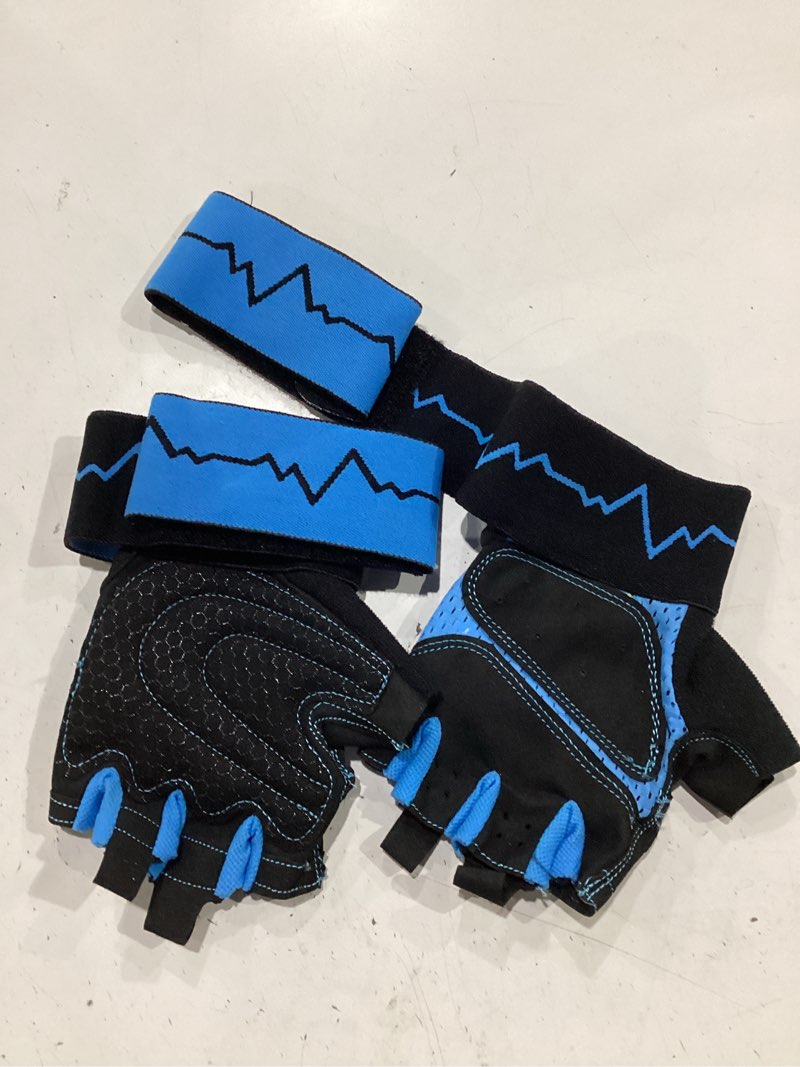 Condition photo showing Good Condition for mhil workout gloves for women – breathable gym gloves for women with palm protection and enhanced grip – padded weight lifting glove for womens with wrist wraps support weightlifting exercise cycling blue s - xs: 6.3 – 7.4” / 16 – 19 cm