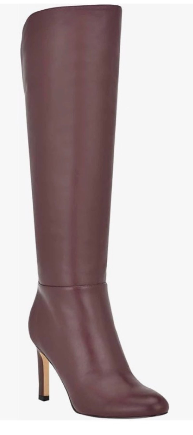 nine west women's sancha wide calf boot, dark bordo 600, 6