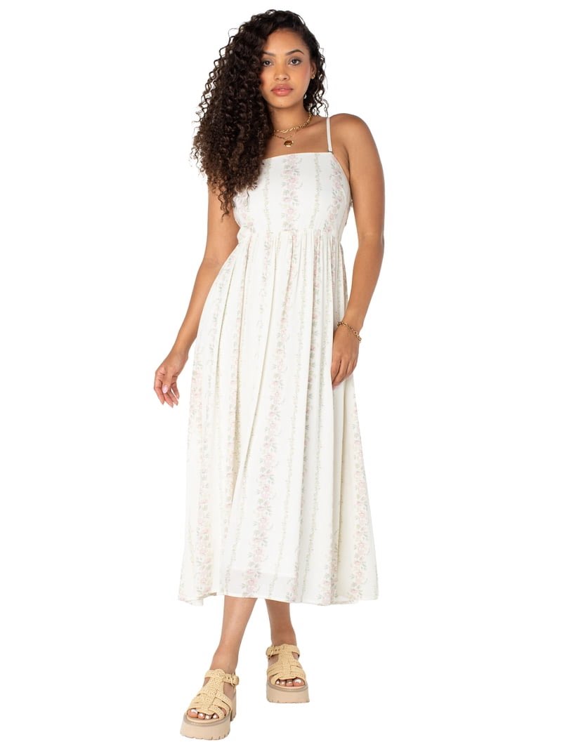 Bridgerton Celebrity Pink Women's Tie Back Midi Dress, Sizes XL