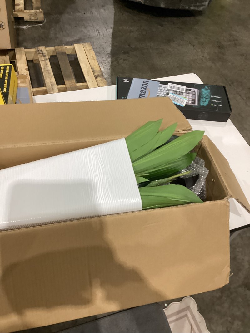 Condition photo showing Good Condition for Artifical Dracaena Tree Indoor, 5FT Tall Fake Floor Plants with White Planter, Fuax Silk Yucca Tree for Home Office Living Room Bedroom Farmhouse Modern Outdoor Topiary Tree 5FT White 1