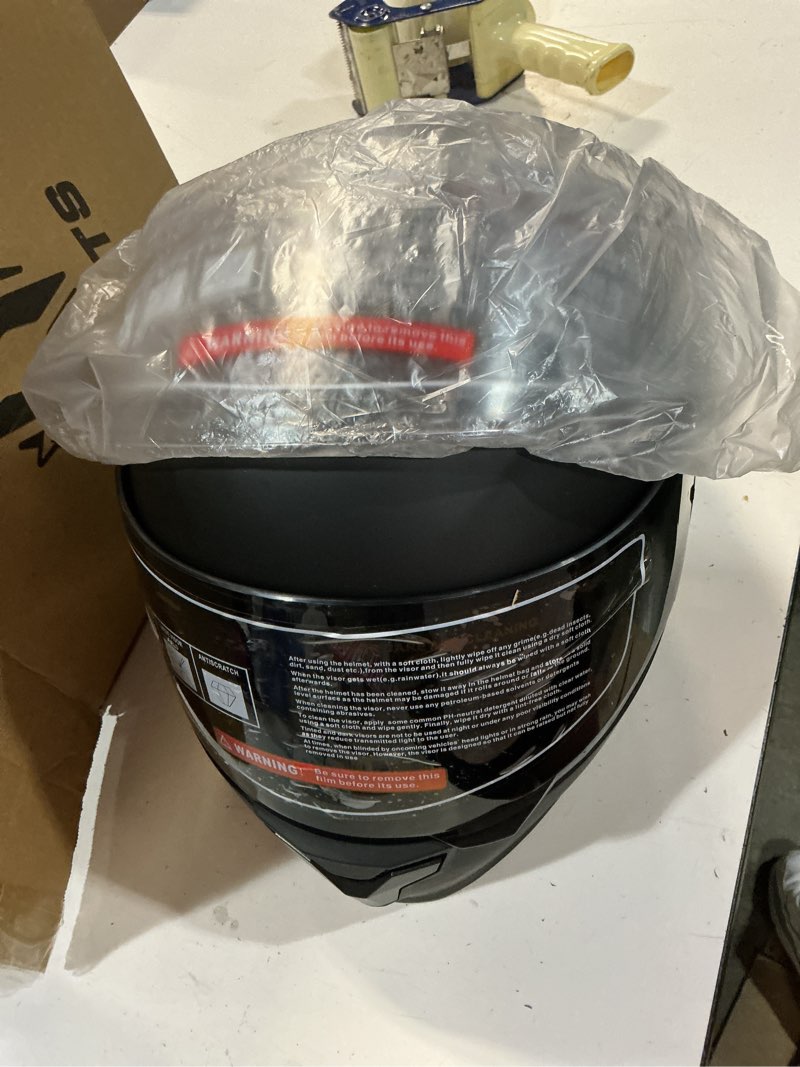 Condition photo showing New/Like New for milwaukee helmets mph9835dot 'sweeper' flat black advanced motorcycle full face helmet for men and women biker w/ drop down visor