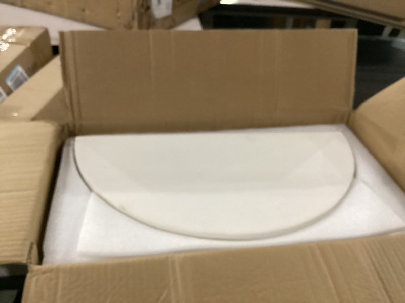 Condition photo showing Good Condition for heat deflector baking stone pizza compatible with kamado joe big joe i, ii, iii, 19.8in 2-pack half-moon ceramic cooking stone for big green egg xl large egg vision grills xl