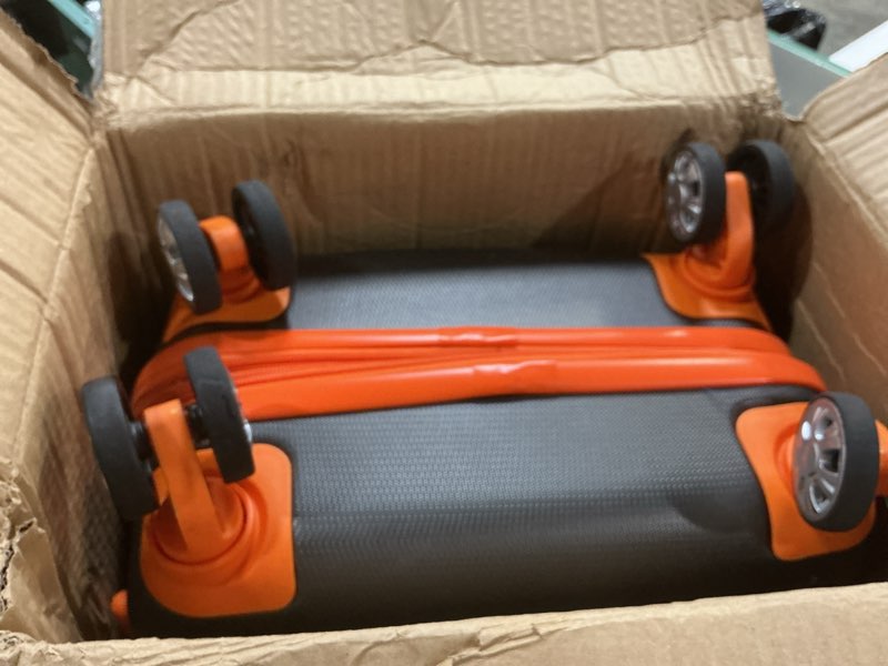 Condition photo showing As Is for rockland melbourne expandable hardside carry on spinner suitcase - charcoal