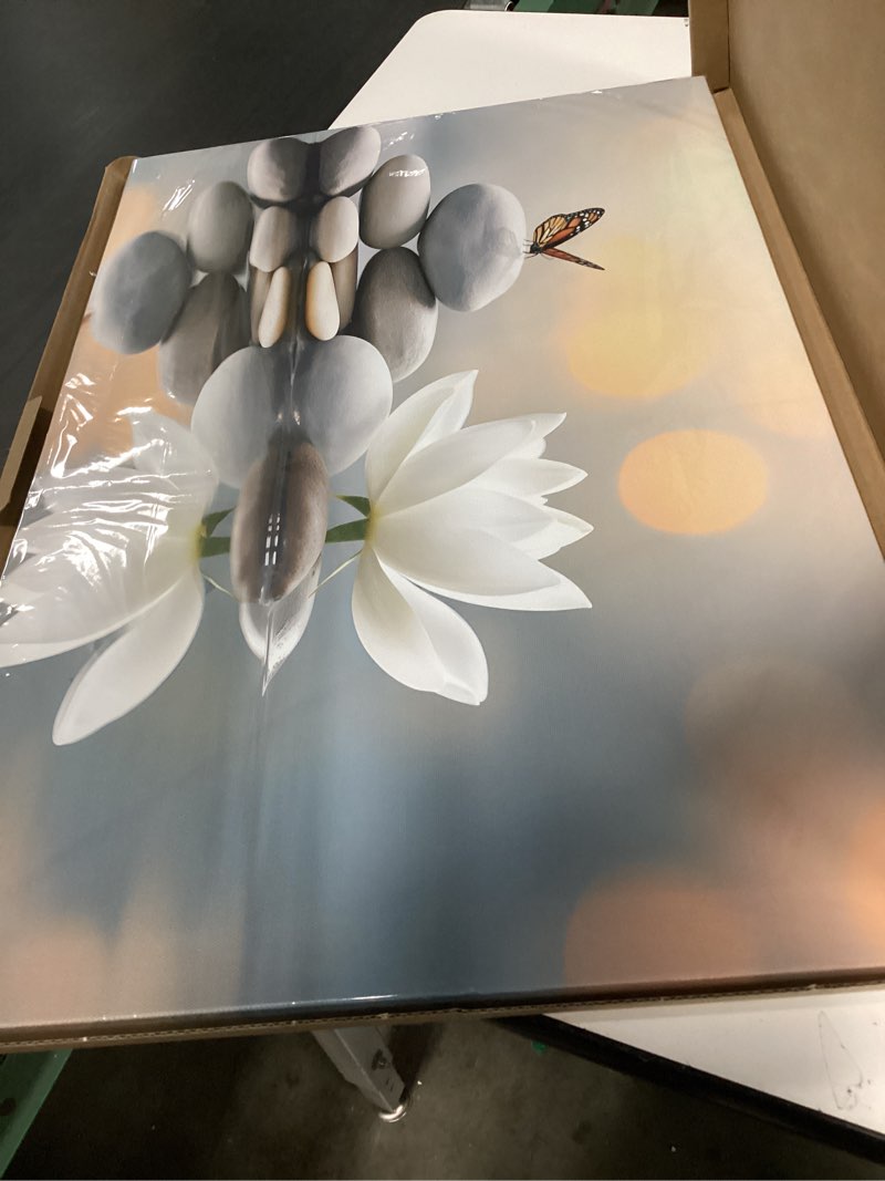 Condition photo showing New/Like New for LAIART Lotus Zen Canvas Print Wall Art Modern Artwork Wall Decor 16"L x 24"W ZEN-1