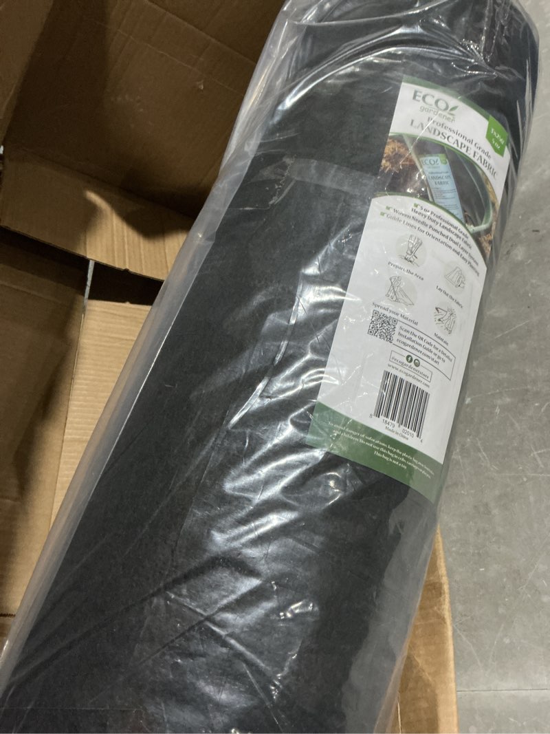 Condition photo showing Good Condition for ecogardener premium 5oz pro garden weed barrier landscape fabric durable & heavy-duty weed block gardening mat  easy setup & superior weed control  eco-friendly & convenient design  3ft x 250ft