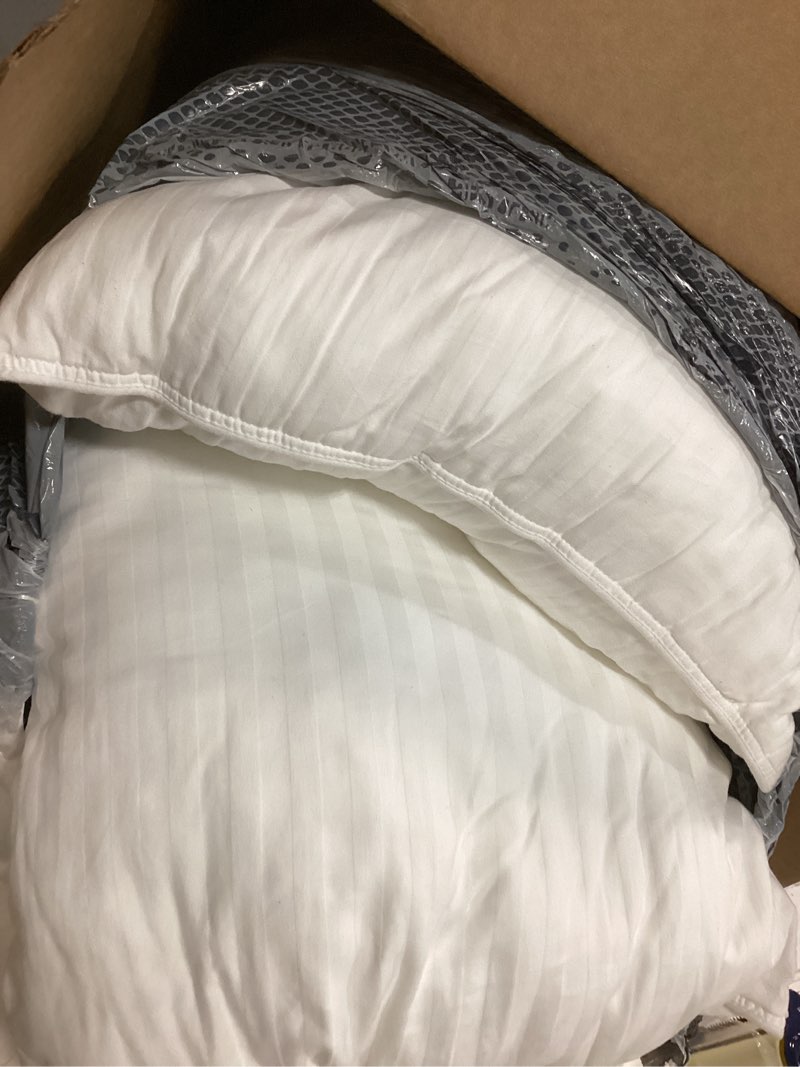 Condition photo showing As Is for EIUE Hotel Collection Bed Pillows for Sleeping 2 Pack Queen Size?Pillows for Side and Back Sleepers,Super Soft Down Alternative Microfiber Filled Pillows