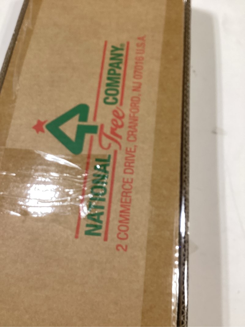 Condition photo showing New/Like New for National Tree Company 3 ft Pre-Lit Glittery Bristle Mini Artificial Christmas Tree, Pinecones, 35 Clear LED Lights, 144 Tips, Timer, Burlap Base, Green