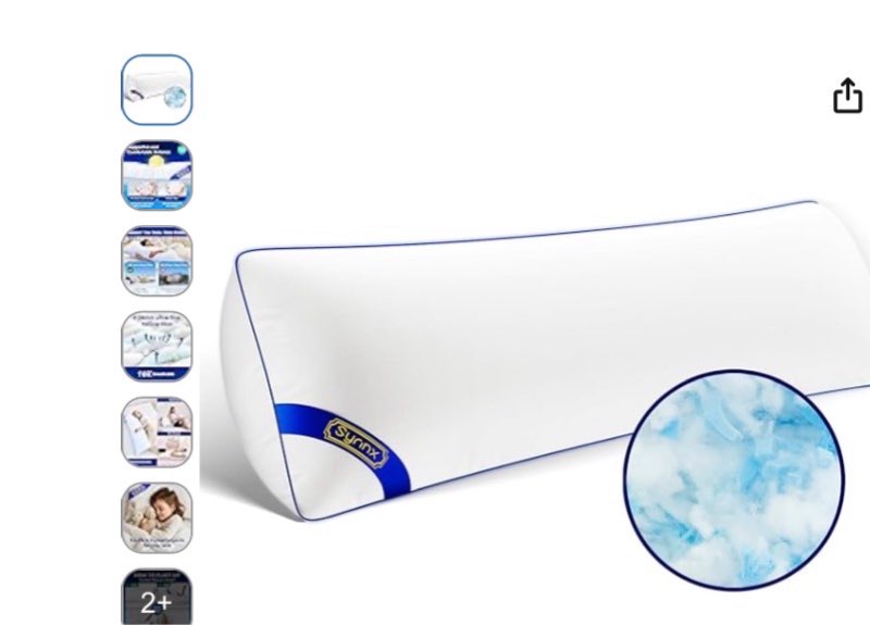 syrinx body pillow insert 20x54– full-body support pillow core with foam-fiber hybrid