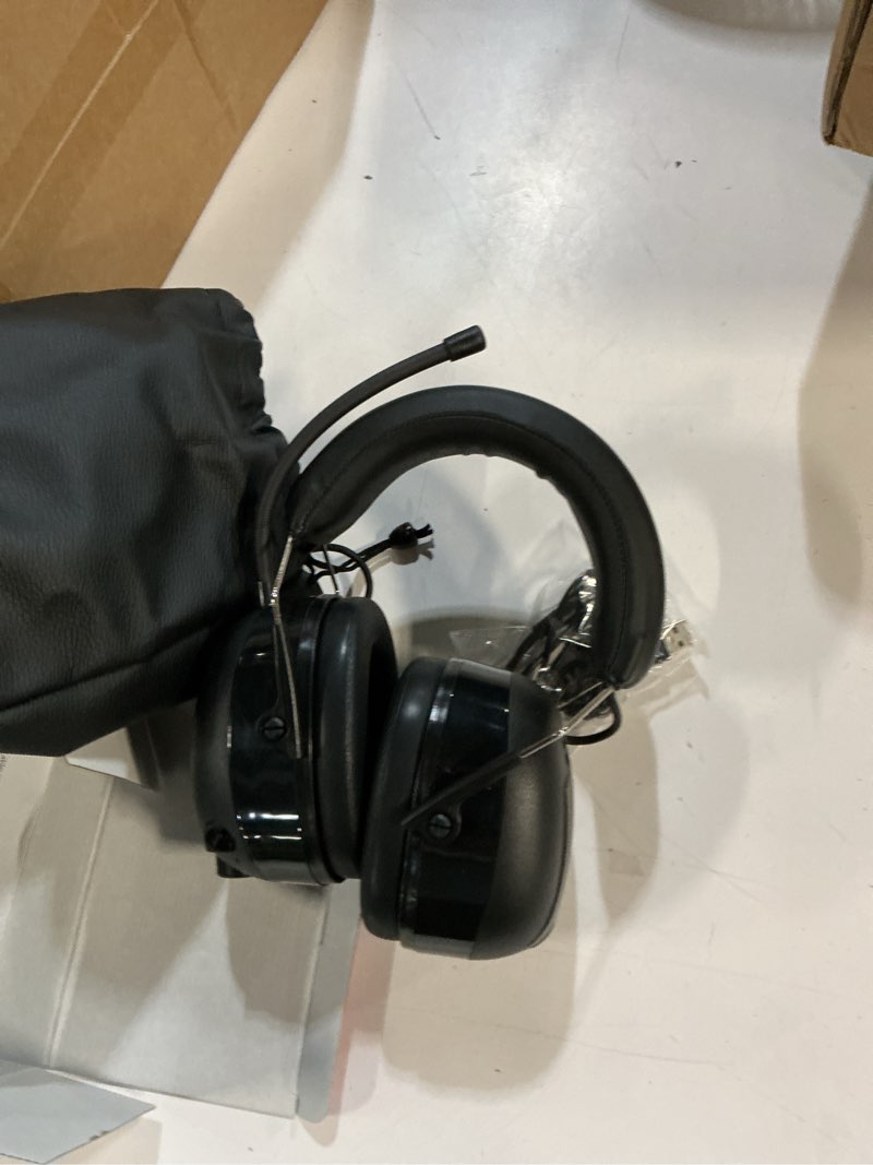 Condition photo showing As Is for zohan am/fm radio headphone with digital display,ear protection noise reduction earmuffs,comfortable hearing protector black bluetooth+radio