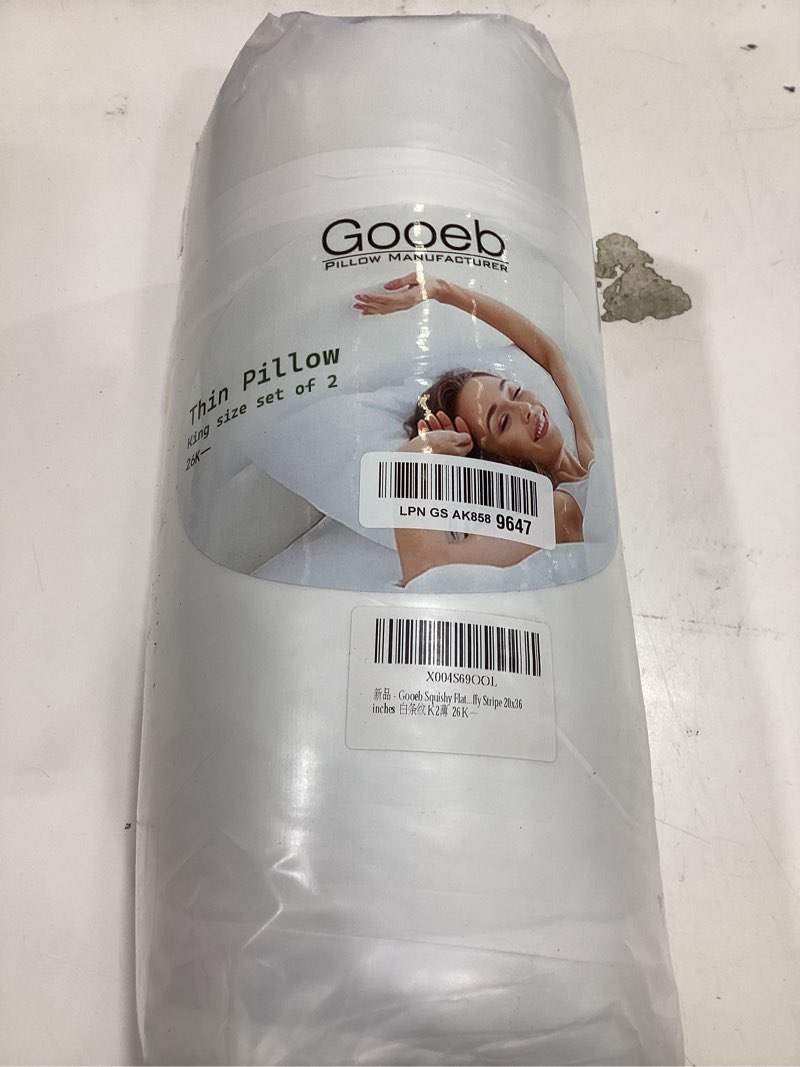 Condition photo showing Good Condition for flat ultra thin bed pillows king size pillow set of 2 extra soft down alternative for stomach back sleeper hotel collection 20x36inches