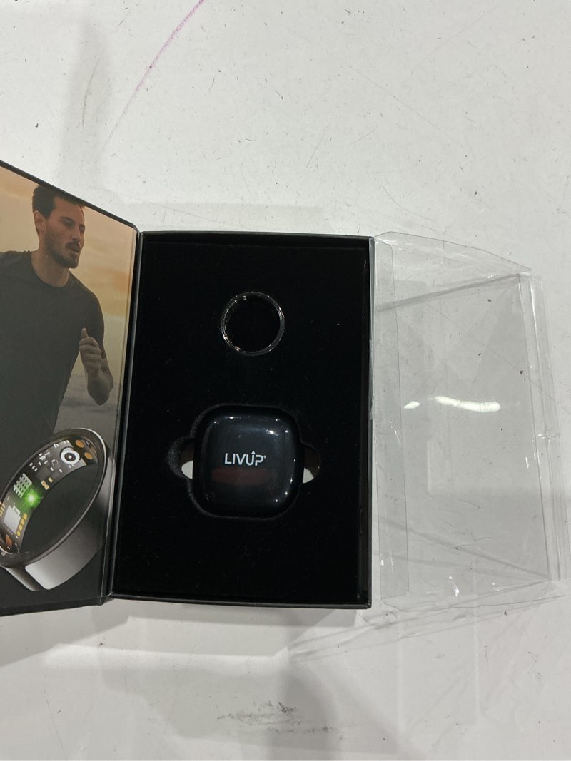 Condition photo showing As Is for livup smart ring, black, size 10