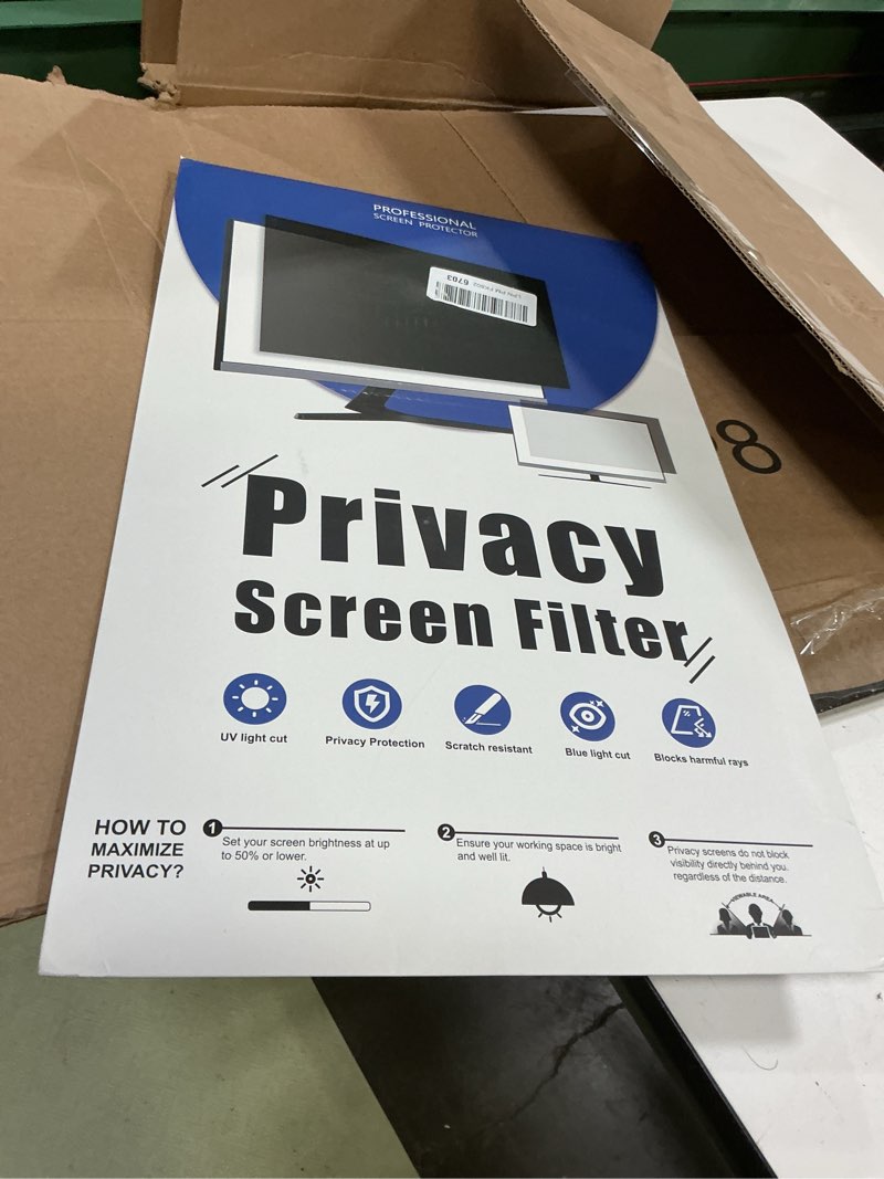 Condition photo showing New/Like New for [2-Pack] 24 Inch Privacy Screen for Computer Monitor 16:9 Aspect Ratio, Eye Protection Anti Blue Light Glare Shield, 24inch Removable Black Blackout Anti Spy Desktop Security Private Filter 24''(16:9)