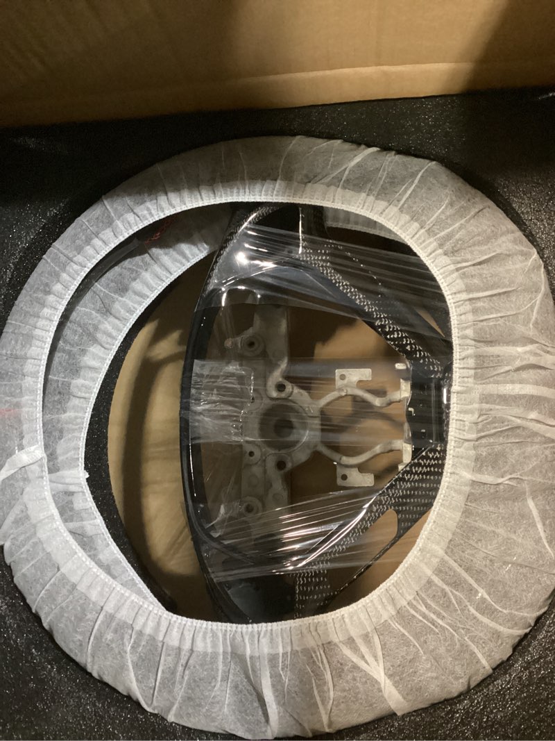Condition photo showing As Is for similar carbon fiber steering wheel for ford f-150 2015-2020, flat bottom steering wheel with nappa leather grip, performance upgrade for f150 2015-2020 without paddle shifters-no heat