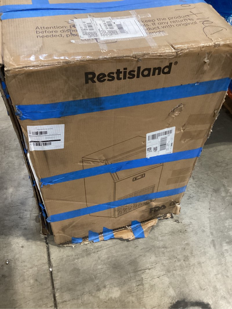 Condition photo showing Good Condition for restisland commercial ice maker machine, 270 lbs/24 hours, 48 lbs storage bin, stainless steel, blue light, freestanding, great for home or business, includes ice scoop, connecting hose