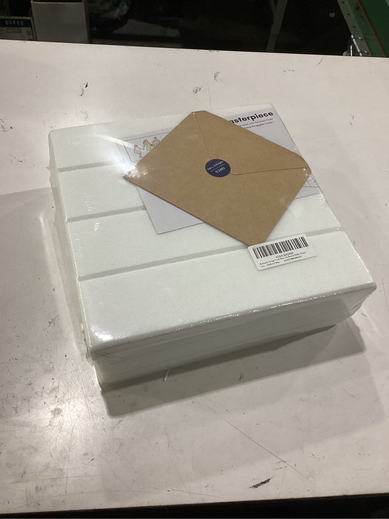 Condition photo showing New/Like New for bumusty large cork board alternative-48 x 36" felt bulletin board tiles, with 30 pushpins, 70 adhesive tabs, bold-stripe 12-pack, cork boards for office push pin board felt board-milky white milky white bold-stripe 12-pack