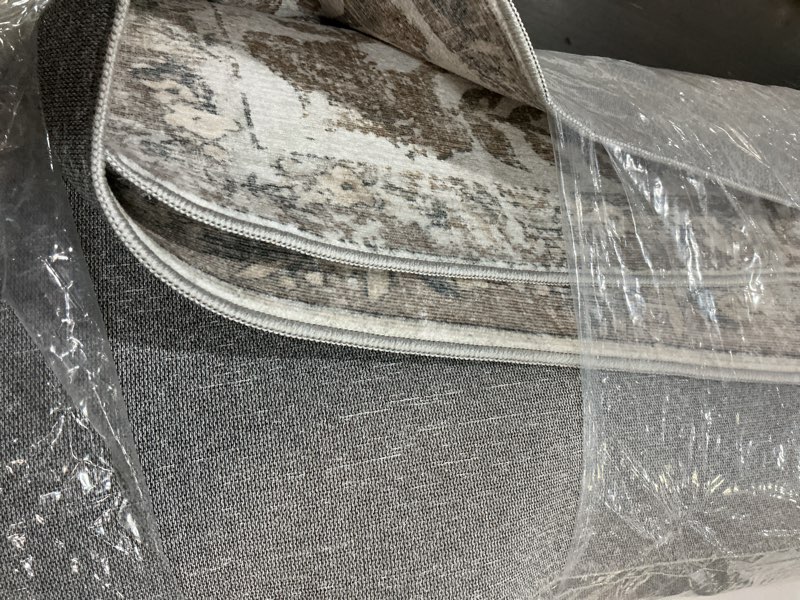 Condition photo showing Good Condition for (similar)area rug 8x10 beige washable living room carpet non slip vintage medallion indoor bedroom carpet low pile soft retro distressed large rug home office dining room playroom 8' x 10' (rectangular) distressed | beige