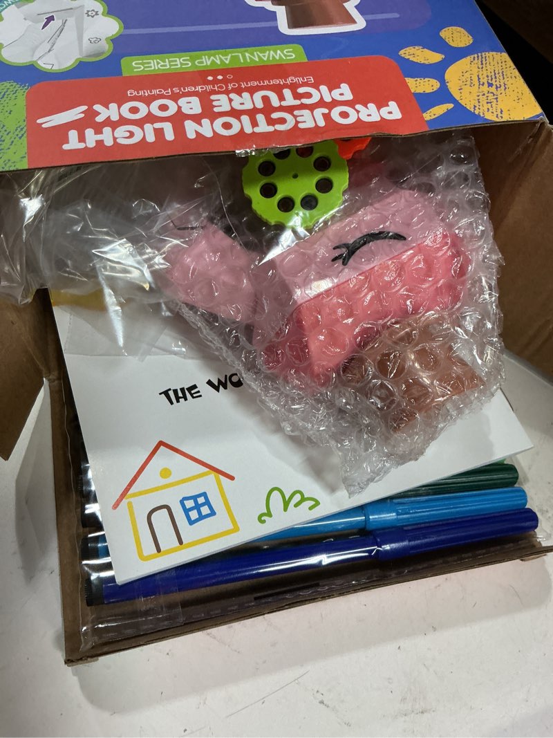 Condition photo showing New/Like New for MFEESYOB Drawing Projector for Kids, Tracing and Drawing Projector for Kids with Cute Swan Look, Smart Art Sketcher Projector with 96 Stencils, Toddler Toys for Girls Boys 3+, Pink