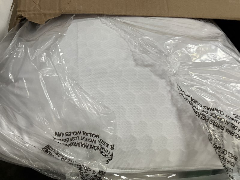 Condition photo showing As Is for purple freeform pillow - standard size, customizable support with gelflex grid & microflex moon foam - pressure relief, cooling, extra filling & adjustable height