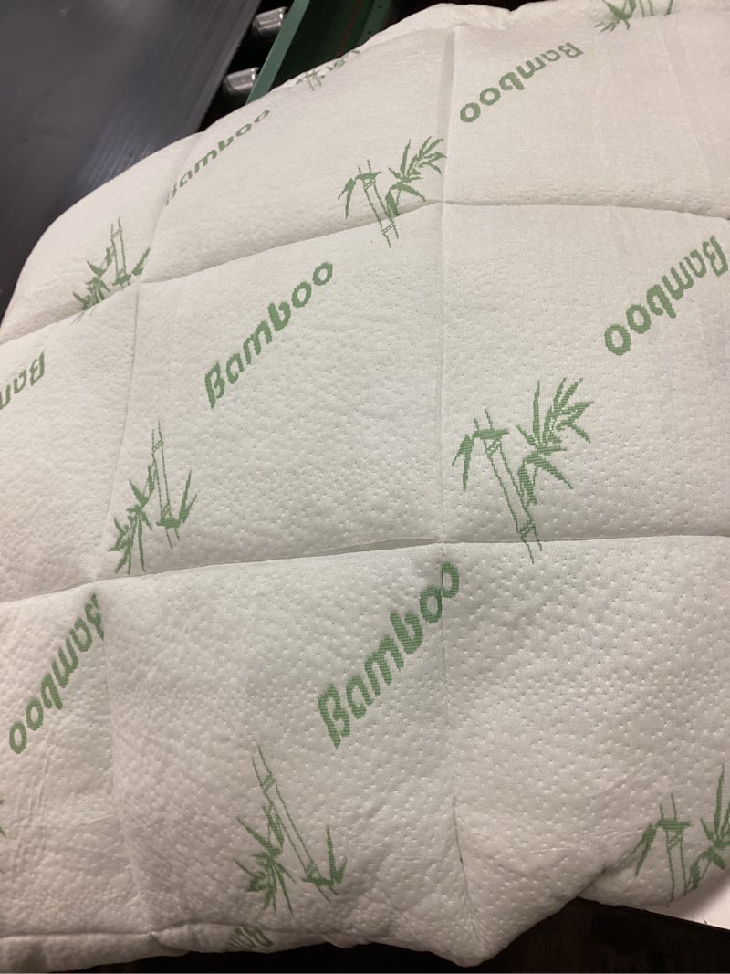 Condition photo showing As Is for Cooling Mattress Topper - Twin Size | Plush Pad Mattress Topper for Back Pain Relief, 8-21" Deep Pocket | Viscose Made from Bamboo Pillow Top | Bedroom Essentials