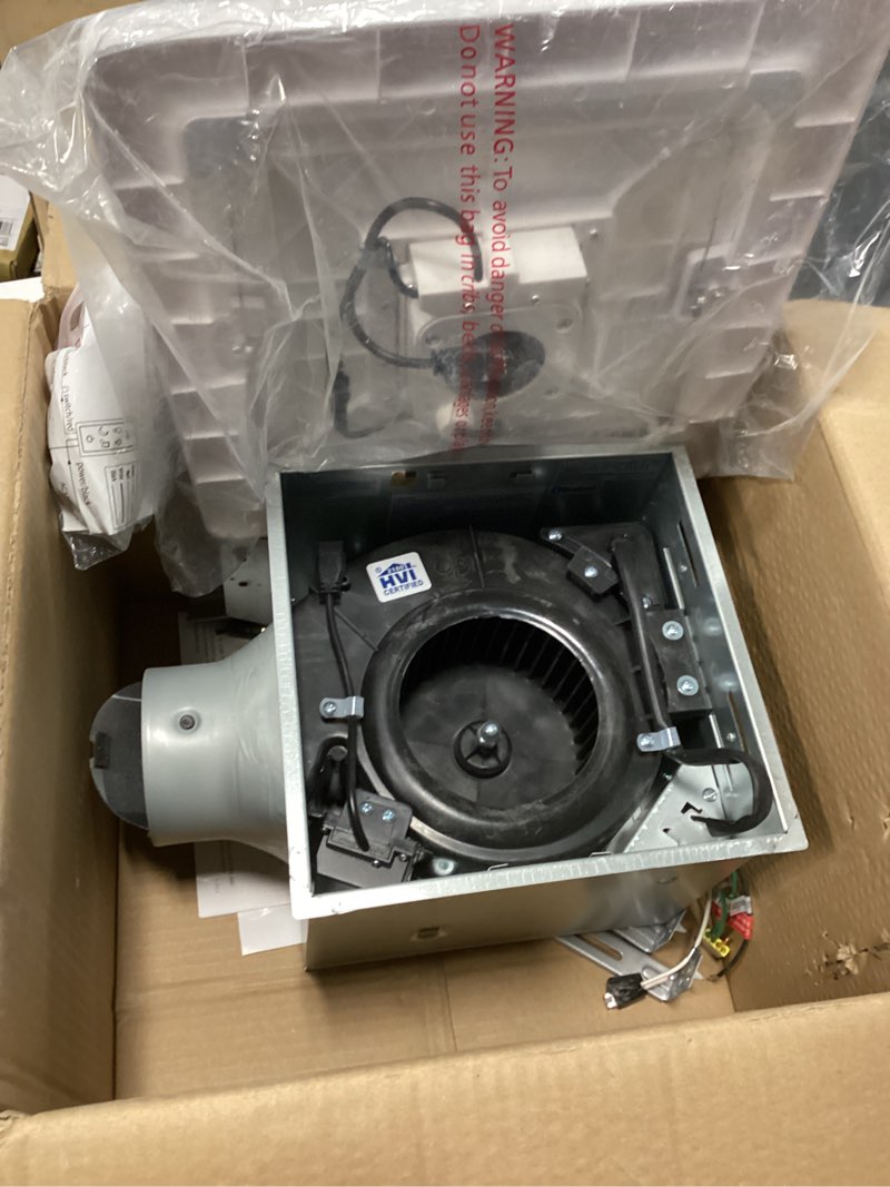 Condition photo showing As Is for homewerks 7130-13-bt white decorative led, bluetooth bathroom exhaust fan new 