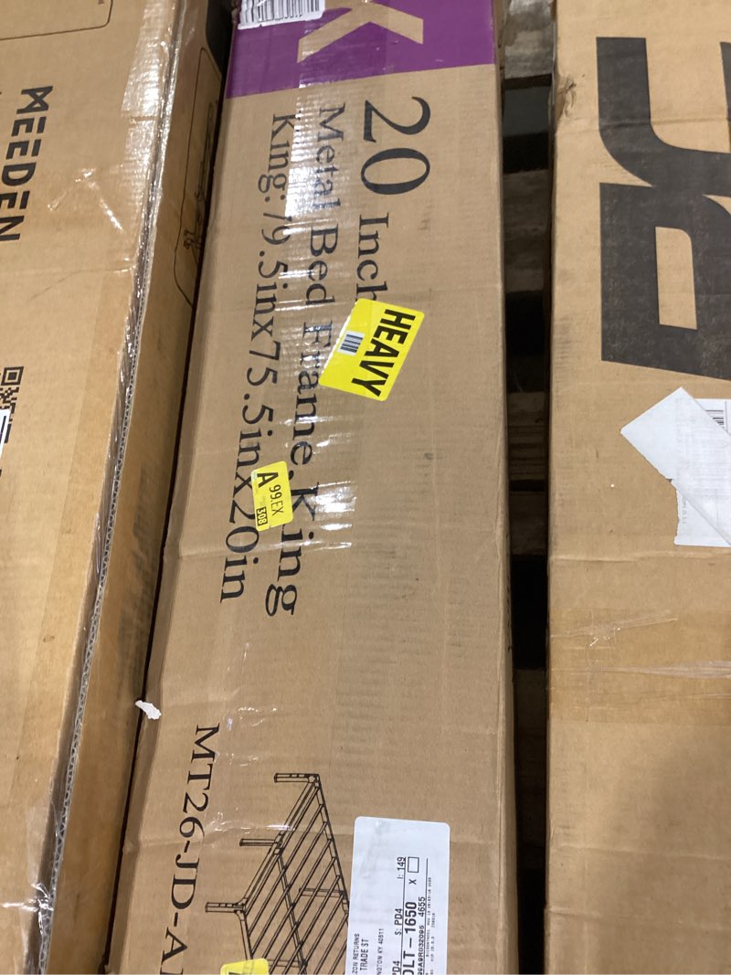 Condition photo showing New/Like New for 20 Inch King Size Metal Platform Bed Frame with Round Corners, Storage Space Under High Bed Frame-Heavy Duty Steel Slats Support, Noise Free - Easy Assembly - No Box Spring Needed King 20 Inch