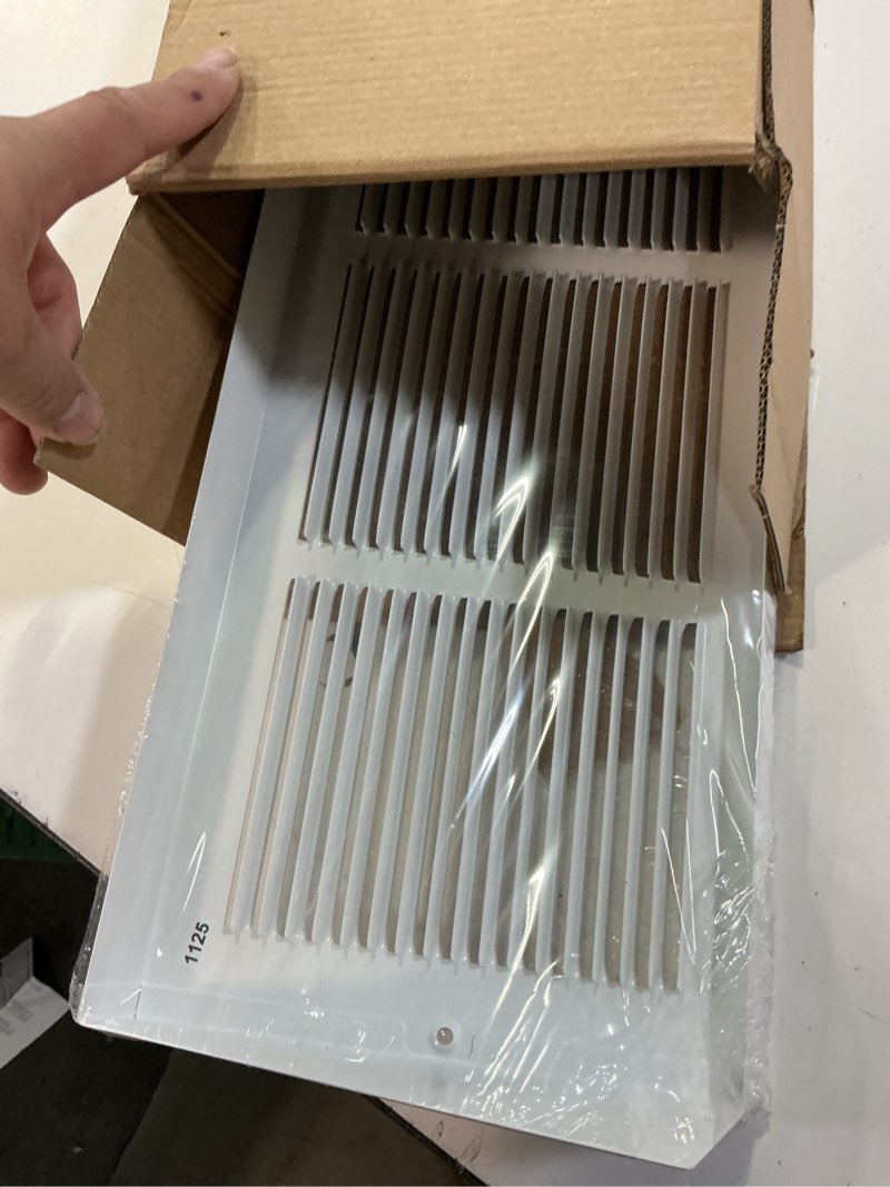 Condition photo showing Good Condition for fits 30x6 duct opening | steel triangular baseboard return air grille by handua | efficient air flow | air register vent cover grill | 3-13/16" depth | white | outer dimensions: 31-3/4" x 6-5/8" 30"w x 6"h duct size [1 pack]