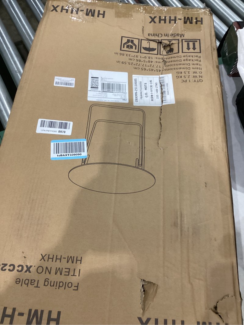 Condition photo showing Good Condition for Fleecy day Round Folding TV Tray/TV Trays Dinner Snack Trays Table,Portable Foldable Table Small Sofa Bedside Tables with Light Weight, 17.5 x 17.5 x 26 in(Black Marble) 1pc Black Marble