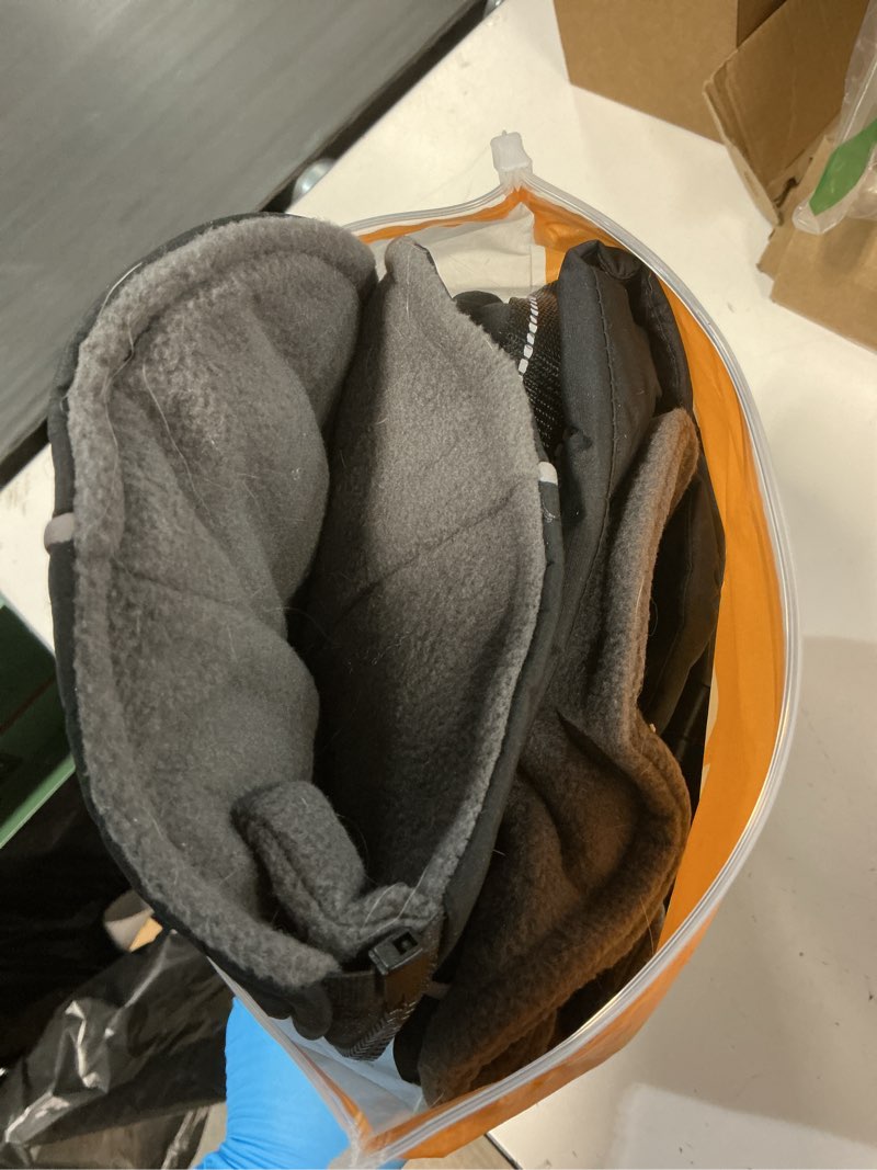 Condition photo showing As Is for Lelepet Waterproof Dog Jacket with Harness Built in Warm Dog Winter Coat, Reflective Fleece Jacket, Dogs Coats for Lage Dogs, Thermal Turtleneck Pet Snowsuit for Cold Weather, French Bulldogs, Black L Large Black
