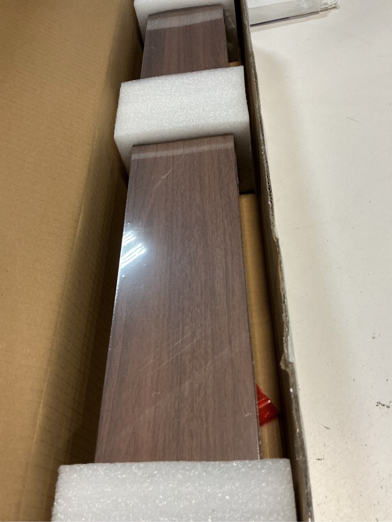 Condition photo showing New/Like New for Wallniture Denver 24" Floating Shelves for Wall Collage, Picture Ledge Shelf, Living Room Bookshelf, Wall Shelf for Kitchen, Kids Room Shelves, Walnut Color Set of 2