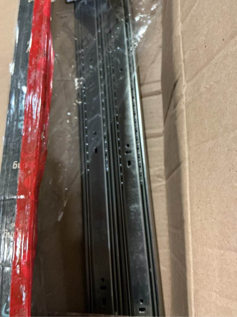 Condition photo showing As Is for 1 Pair | Soft Close Drawer Slides 22 inch, HBL’ Heavy Duty Cabinet Drawer Slides Replacement - Ball Bearing Full Extension, 200 LB Capacity, Made of Cold-Rolled Steel, Rust-Resistant & Long-Lasting. 22" Drawer Slide 1 Pair Silver