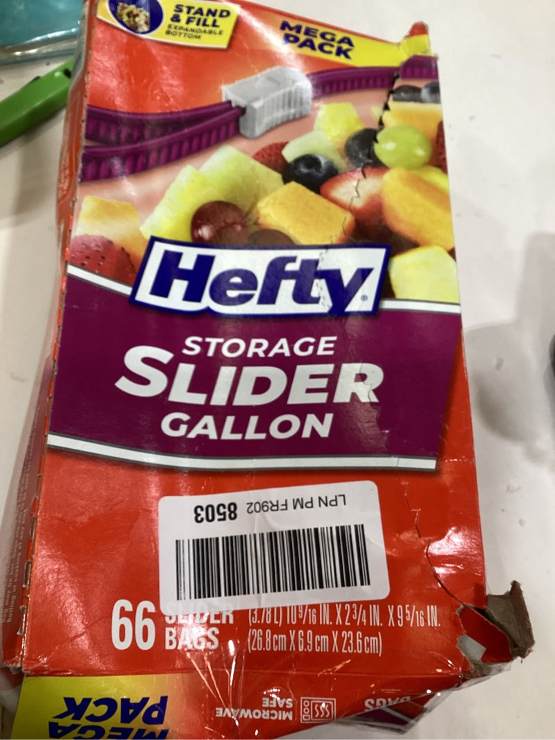 Condition photo showing Good Condition for Hefty Slider Storage Bags, Gallon Size, 66 Count