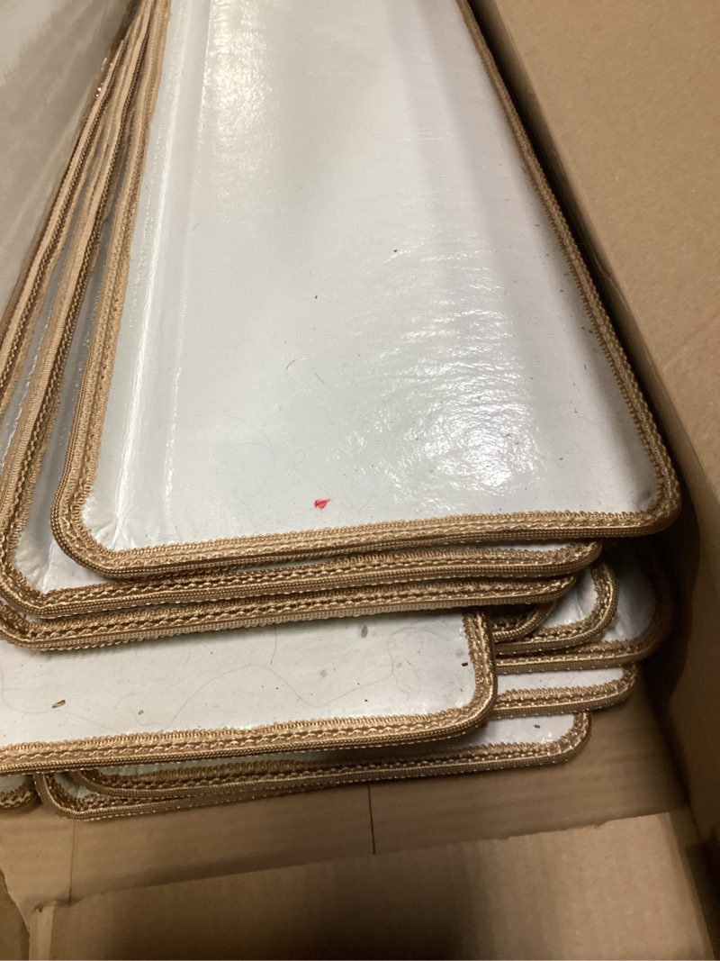 Condition photo showing As Is for 15 Pieces Ultra Plush Bullnose Carpet Stair Treads 9.5"x30" – Non Slip, Self Adhesive, Pet Friendly, Washable, Reusable, Skid Resistant Indoor Stair Mats with Iron-Reinforced Edge (Wave)