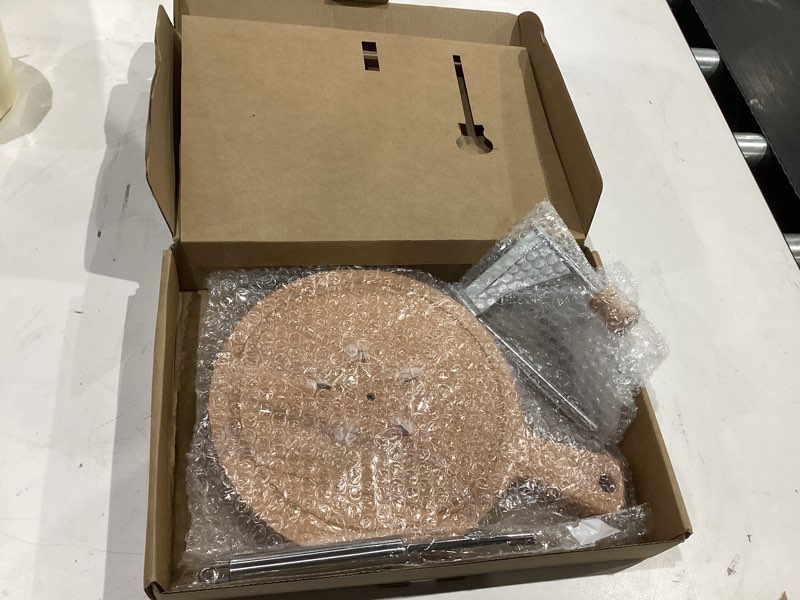 Condition photo showing Good Condition for wooden cheese wheel cutter with handle for tête de moine, stainless steel round cheese curler slicer circular butter chocolate slice maker shaver for home restaurants cafes bakery dessert shops