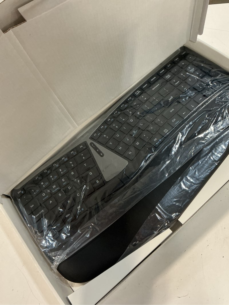 Condition photo showing Good Condition for nulea rt07b wireless ergonomic split keyboard, wrist rest, natural typing, bluetooth and usb connectivity, usb-c rechargeable,compatible with windows mac (silver black) a-silver black
