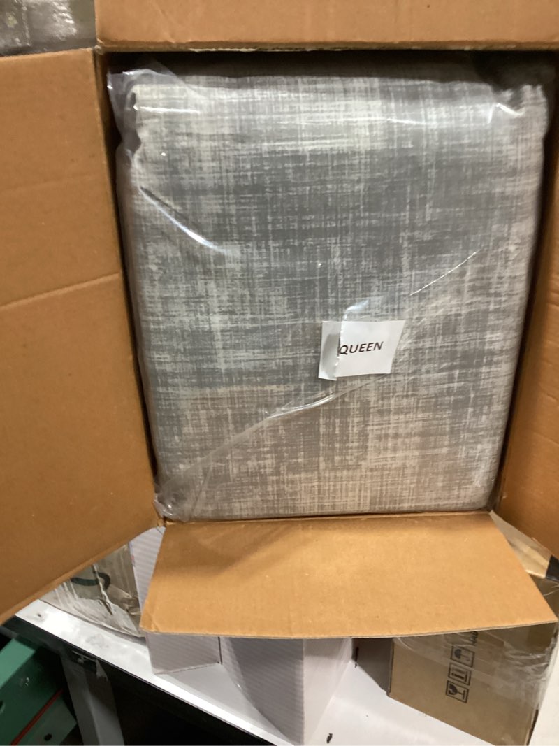 Condition photo showing New/Like New for Madison Park Essentials Queen Comforter Set, Bed in a Bag Queen, Watercolor Print Coastal Comforter & Chambray Cotton Sheet Set, All Season Bedding Set, Saben, Aqua Queen (90 in x 90 in) 9 Piece Queen (90 in x 90 in) Stripe Aqua