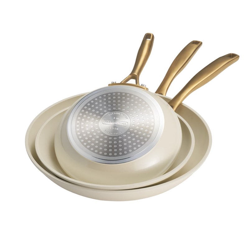 cold forged 3-pack fry pans with ceramic interior
