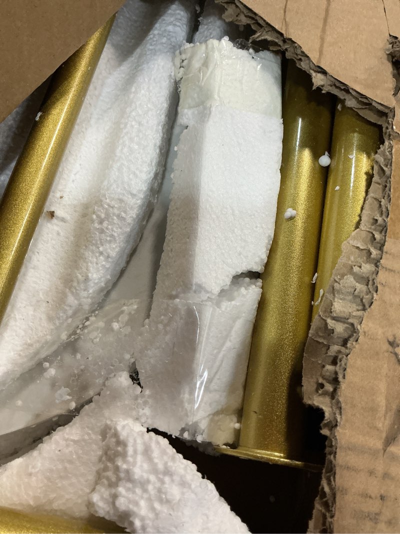 Condition photo showing Good Condition for BUZUEY Gold Arched Garment Rack with Marble Base, Modern Freestanding Metal Clothing Rack for Bedroom or Living Room, Boutique,Decorative Designer Coat Rack