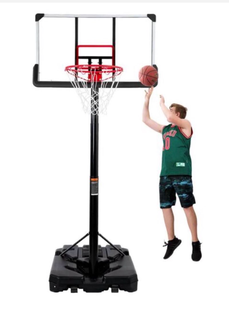 10 ft. Portable Basketball Hoop Goal with Vertical Jump Measurement Height Adjustment for Youth Adults