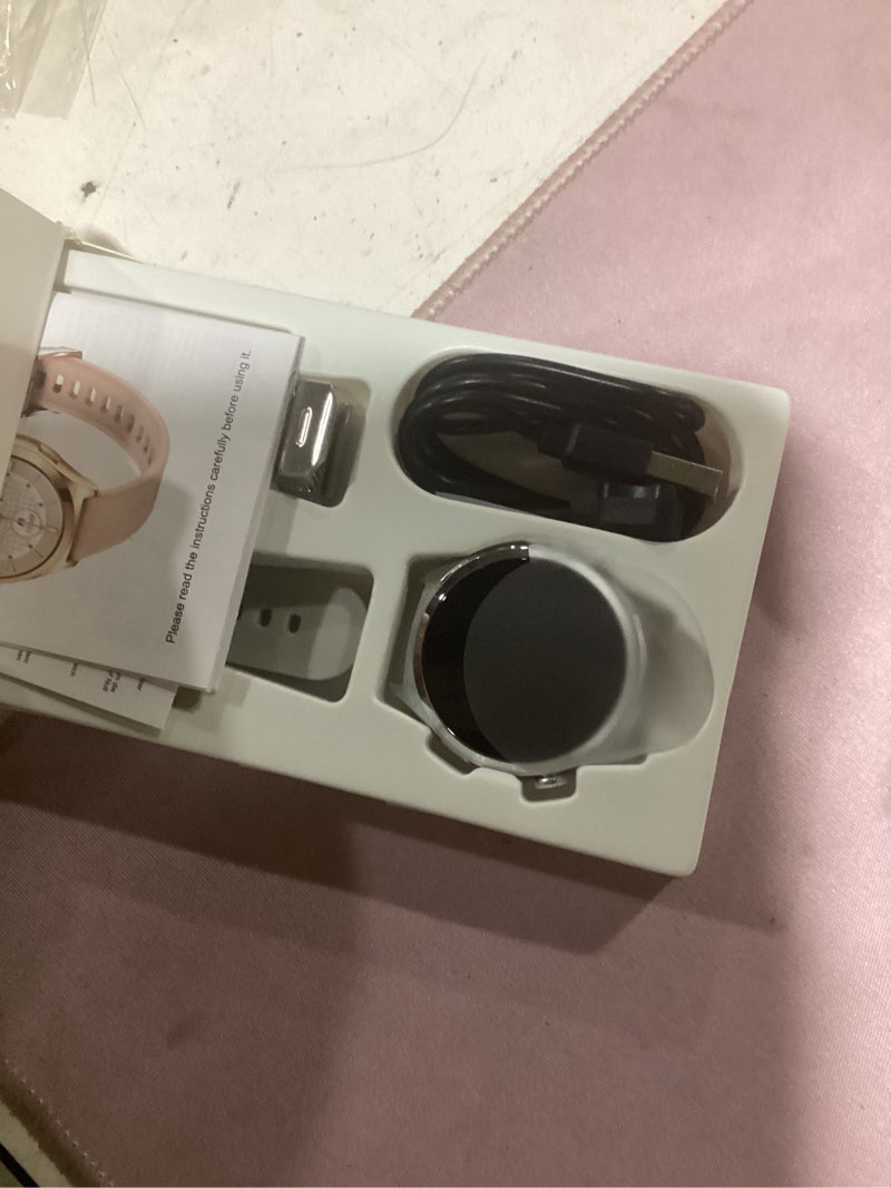 Condition photo showing New/Like New for smart watches for women, 1.27" tft touchscreen smartwatch answer/make call, activity fitness trackers with 120+ sports/hr/sleep/spo2 monitor, ip68 waterproof for android ios (silver)