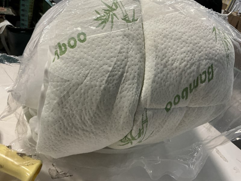 Condition photo showing Good Condition for Ultra Soft Queen Size Mattress Topper - Viscose Made from Bamboo Pillow Top Mattress Pad for Back Pain Relief - Naturally Cooling for Hot Sleepers, Green Green Queen