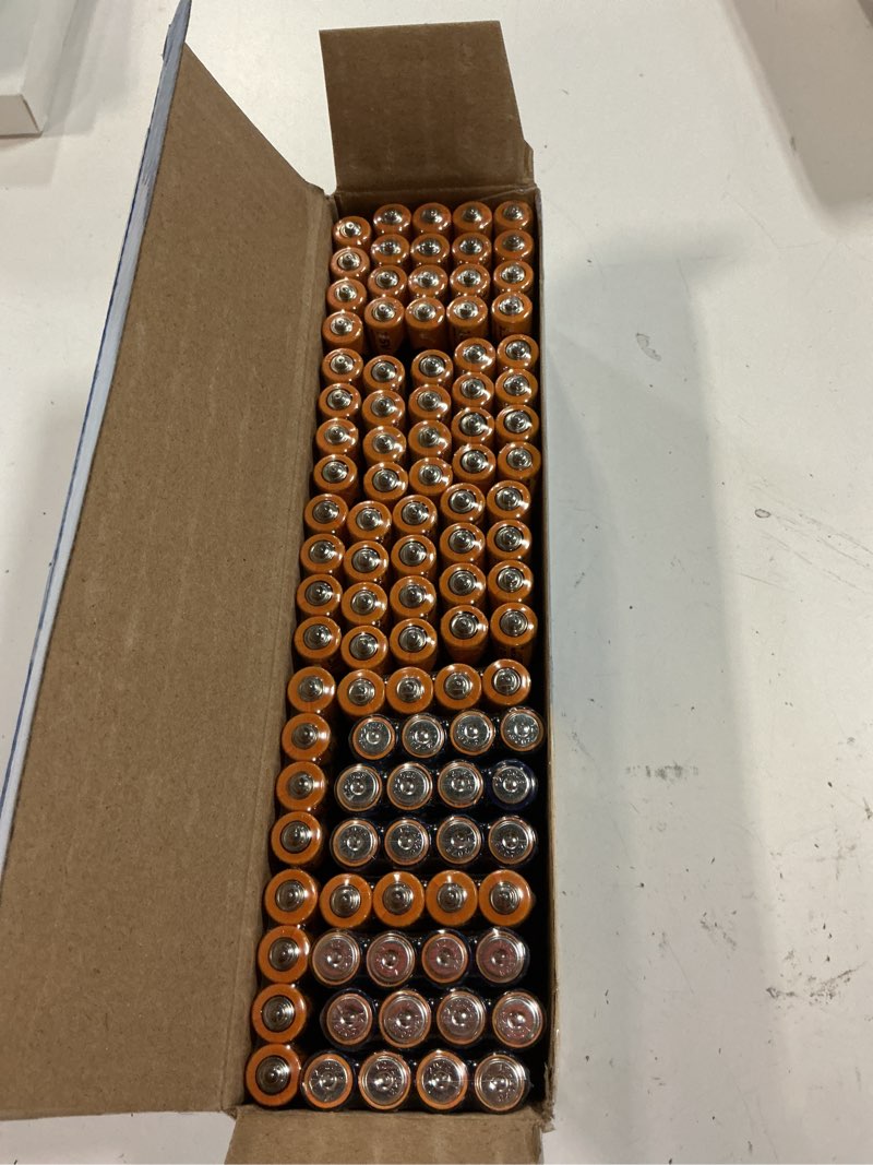 Condition photo showing New/Like New for PKCELL AAA Batteries 100 Pack, Triple A Batteries, 1.5V High-Performance Carbon Battery for LED Candles Clock Remote Controls Flashlights