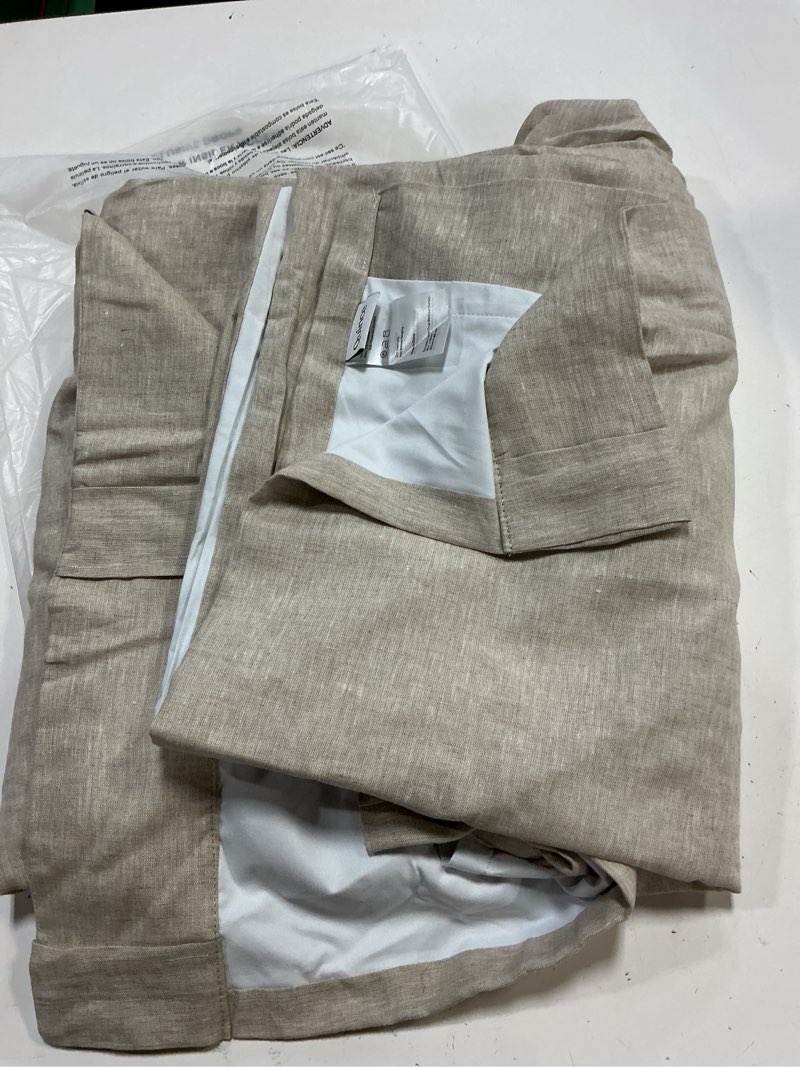 Condition photo showing Good Condition for quince linen tru blackout curtain 48x120 single panel sand